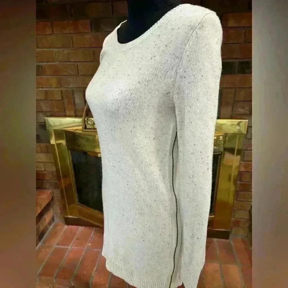 ANTHROPOLOGIE RUBY MOON SIDE ZIP UP WOOL/ COTTON BLEND SWEATER SZ SMALL - Picture 2 of 10